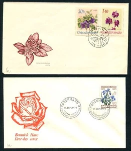 Flowers D82 Czechoslovakia 1967 / Denmark 1974 FDC 2 pcs - Picture 1 of 1