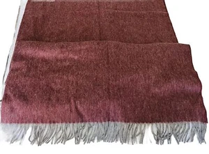 Cecchi & Cecchi Wolle Burgunderrot/Grau Meliert Handgewebt Überwurf 73,5”x 52” Italien - Bild 1 von 12