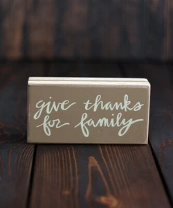 Fall Sign Give Thanks for Family Shelf Sitter Thanksgiving Wall Decor - Picture 1 of 2