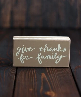 Fall Sign Give Thanks for Family Shelf  Sitter Thanksgiving Wall Decor - Image 1 of 2