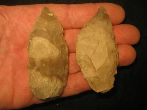 2 Authentic Central Texas Prehistoric Flint Tools Ancient Indian Artifacts #TO15 - Picture 1 of 4