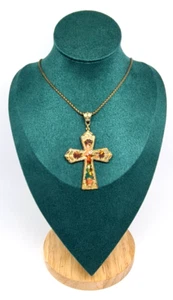 Precioso collar colgante cruz de Michal Negrin con cristales de colores 1. - Imagen 1 de 14