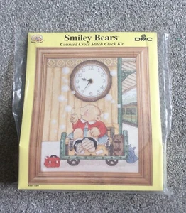 AVON DMC Smiley Bears Counted Cross Stitch Clock Kit K569AVO BRAND NEW - Picture 1 of 2