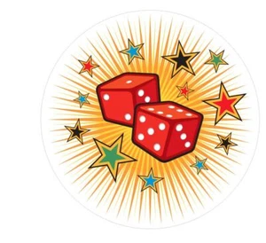 Pegatinas adhesivas de dados de juego de casino A450 - Imagen 1 de 1