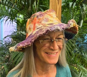 Jayli RAINBOW Tie Dye HEMP Hat WIRE BRIM for SHAPING Handmade Nepal FAIR TRADE - Picture 1 of 10