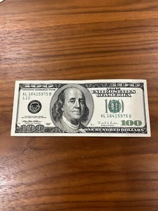 Series 1996 US One Hundred Dollar Bill Note $100 ~ AL 16415975 B - Picture 1 of 2