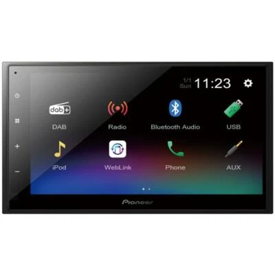 Pioneer DMH-A340DAB 6.8" Double Din Bluetooth WebLink USB DAB Radio Car Stereo - Image 1 of 3