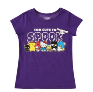 Hello Kitty And Friends Too Cute To Spook' Kid's Halloween Graphic Tee 5/6 NWT - Picture 1 of 1