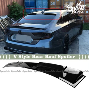 FITS 18-2022 HONDA ACCORD GLOSSY BLACK V STYLE ROOF SPOILER VISOR DEFLECTOR WING - Bild 1 von 5