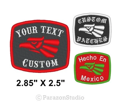 Custom Embroidered Hecho En Mexico Style Patch Motorcycle Biker 2.85" X 2.5" - Image 1 of 4