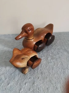 Vintage Wooden Duck & Frog Jewellery/Trinket Box with Secret Drawer Decorative β¨ - Picture 1 of 20