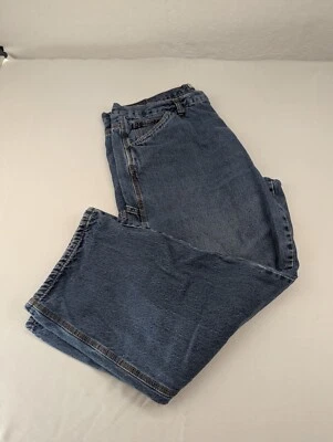 lined jeans  42x30 Schmidt Straight Regular  Blue Cotton Jeans Nice Plaid - Image 1 of 4