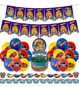 Hot Wheels Happy Birthday Luftballons Banner Tortenaufleger Party Deko UK - Bild 1 von 3