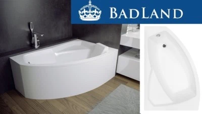 BADLAND Eckbadewanne Badewanne LINKS 130 x 85 Schürze GRATIS ! ! ! ! Acryl ! Wanne