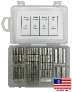 (155) Large Non-Insulated Butt Connector Uninsulated Bare Splice Assortment Kit - Picture 1 of 11
