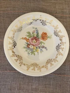 Edwin M.Knowles Semi Vitreous Vtg Wild Rose 6 3/8” Bread Plate Set of 5 - Picture 1 of 12