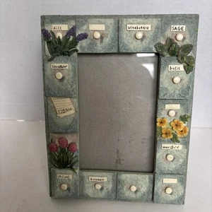 Kräuter & Blume Schublade Bilderrahmen Blau Harz für 5" mal 3,5" Foto 8,5" mal 6,5" - Bild 1 von 6