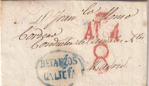 España 1842 Carta Prefilatélica Completa de Betanzos (Galicia) a Madrid (2376) - Imagen 1 de 4