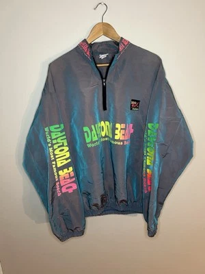 Vintage Surf Style Incandesant Daytona Beach 1/2 Zip Pull Over OSFA Made In USA - Image 1 of 4