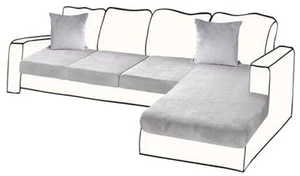 Sectional Couch Covers for 4-Piece Seat Cushion Velvet Separate L Shape Couch - Picture 1 of 7