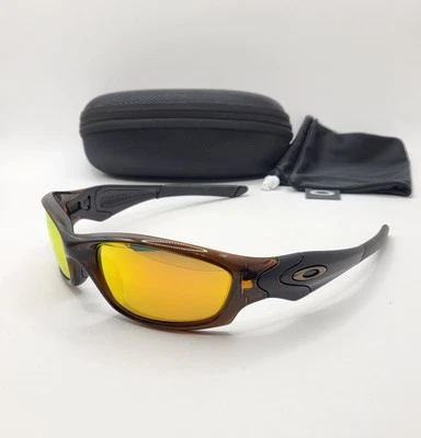 OAKLEY Custom STRAIGHT JACKET 2.0 Polished Rootbeer & Black / New FIRE POLARIZED - Image 1 of 4