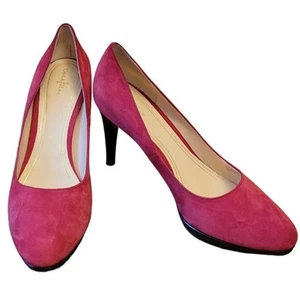 Cole Haan NikeAir Chelsea High Heel Pumps Raspberry Stacked Wood Heel - 11B - Picture 1 of 8