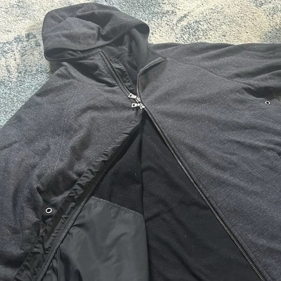 Y2K MiUCCiA PRADA SPORT LiNEA ROSSA HEAVY WOOLEN RiRi FULL ZiP ANTHRACiTE - Image 1 of 4