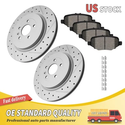 Pastillas de rotores de freno traseros perforados para Ford Explorer Flex Taurus Lincoln MKT/MKS Foto 1 de 4