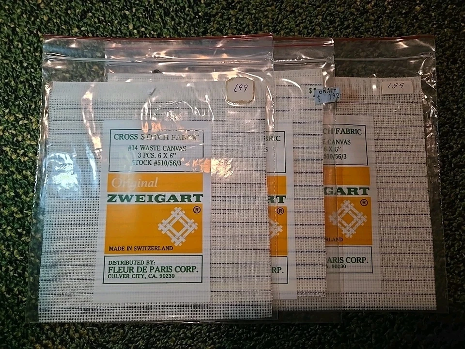 Lona 3X - 14 unidades para ponto cruz ~ Original Zweigart 3 PÇS 6” X 6” - Imagem 1 de 1