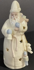Portacandele votivo 8" in porcellana bianca Babbo Natale Tealight - Foto 1 di 7