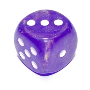 * Dice D6 Borealis Purple & White Luminary 30mm Single CHXDB3077 - Picture 1 of 1