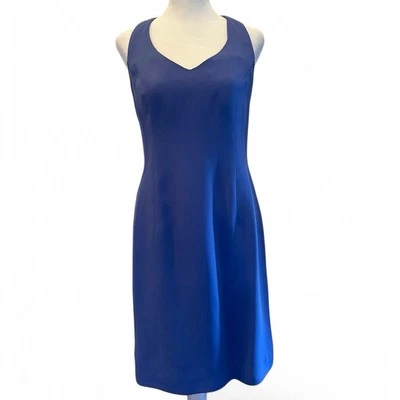 Vestido Corto Halter Vintage YL Azul Sin Mangas Talla 8 Hecho en EE. UU. Espalda Abierta Foto 1 de 4