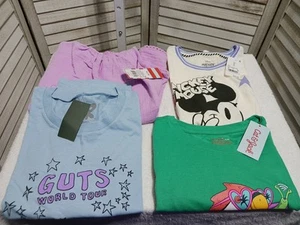 Girls Shirts Size 14 Multicolor Short Sleeves Lot Of 4 Multiple Brands - Picture 1 of 23