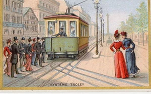 CHICOREE A LA BERGERE HAUBOURDIN (59) chromo locomotion troley tram électrique - Picture 1 of 1