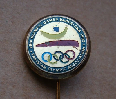 1992 Barcelona Pakistan NOC team Olympic Games NOC RRR badge pin - Image 1 of 4