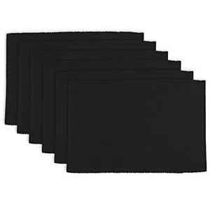 DII Black Ribbed Placemat (Set of 6) - Picture 1 of 1