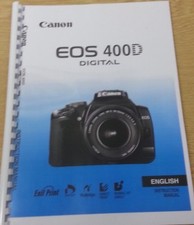 CANON EOS 400D FULL USER MANUAL GUIDE INSTRUCTIONS PRINTED 180 PAGES A5