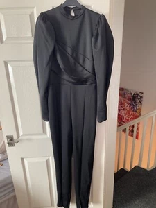 ASOS Black Tall High Neck Jumpsuit Size 14 BNWT - Picture 1 of 3