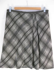 Sportmax Size 42 (Aus 8 10) Black Grey Check A line Wool Skirt Italian Designer - Bild 1 von 21