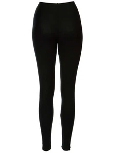 Ladies Womens Soft Extra Warm Tog Winter Thermal Fleece Insulated Black Leggings - Picture 1 of 3