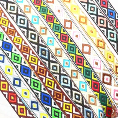 5/50 Yards Vintage Embroidered Jacquard Ribbon Trim braid Fringe Craft Sewing - Image 1 of 4