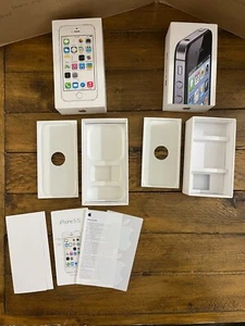 Apple iPhone Black 4S & Silver 5S BOXES ONLY - Models A1387 & A1533 - 16GB - Picture 1 of 11