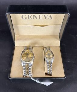 Geneva Men's and Women's Quartz Watch Set