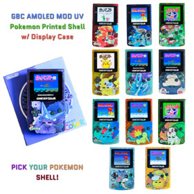 Nintendo Game Boy Color GBC AMOLED Backlit LCD Pokemon System UV Rechargeable