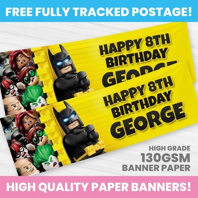 PANCARTA DE CUMPLEAÑOS BATMAN PERSONALIZADA CUALQUIER NOMBRE FOTO FIESTA BANNERS SUPERHÉROE Foto 1 de 3
