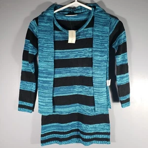 NWT Bobbie Brooks Blue & Black stripe sweater Girls Sz 6-6x RN #65815 115474 - Picture 1 of 13