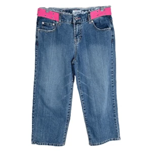 Carolina Blues Taglia 8 Jeans Capri Cropped Rosa Cintura Barbie Vita Grezza 1678 - Foto 1 di 8
