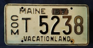 1967 Maine Nutzfahrzeug Nummernschild #T 5238 mit Metall Jahrschild - Bild 1 von 2