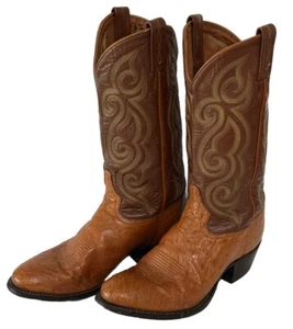 Botas de Vaquero Western Vintage Tony Lama Exóticas Pluma de Avestruz 9.5DMechas en EE. UU. BONITAS - Imagen 1 de 24