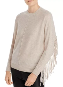 C by Designer Brand Fringe Cashmere Sweater Light Beige Size XS 4605 - Picture 1 of 1